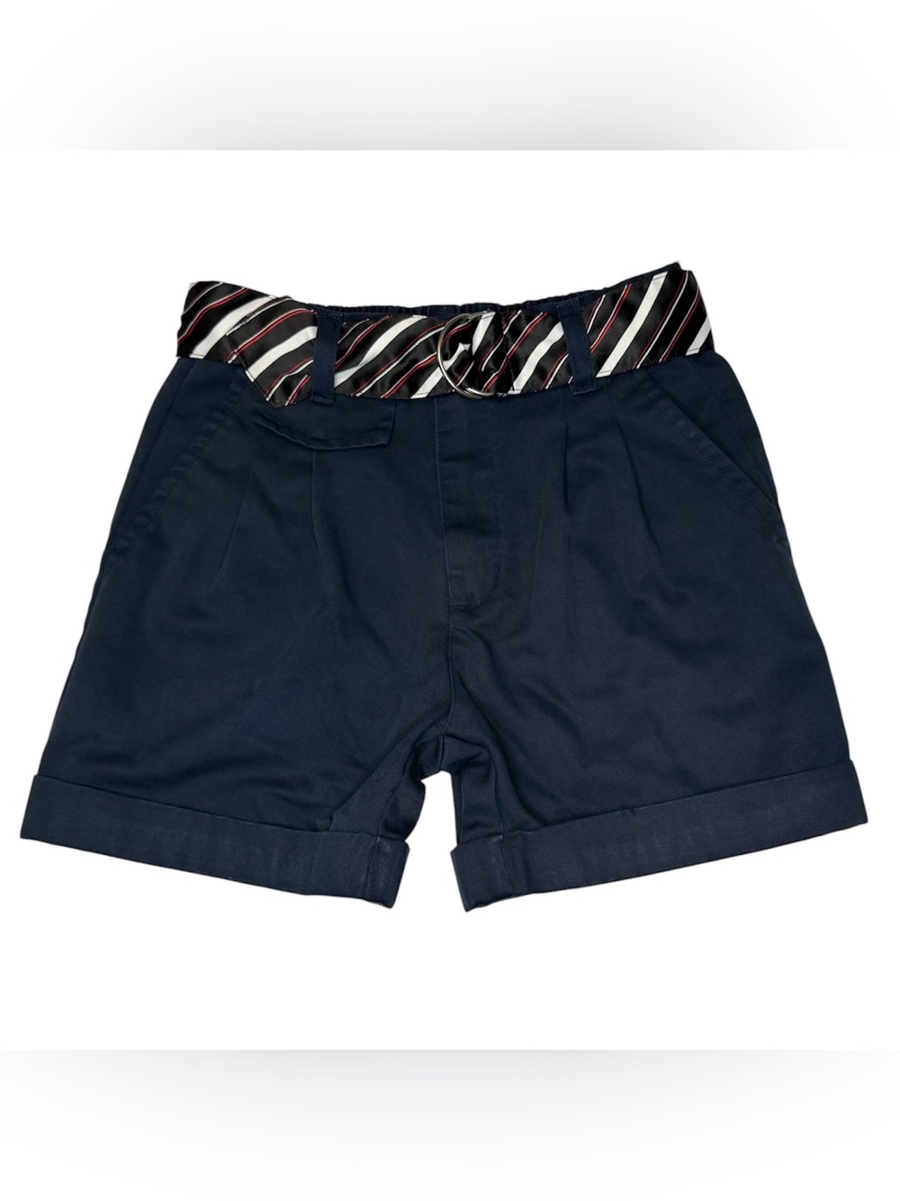 Kid’s Squad Girls Navy Uniform Shorts Size 6/6x Elastic Waist Cuffed Belted